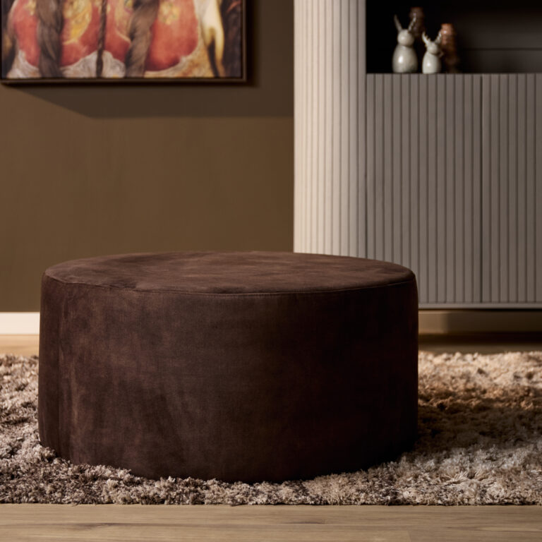 Ronde Hocker Bruin 80 cm | Adore 108
