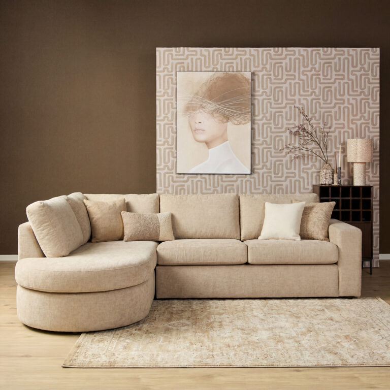 MySofa Alma Hoekbank Beige Divan Links+2,5 zits