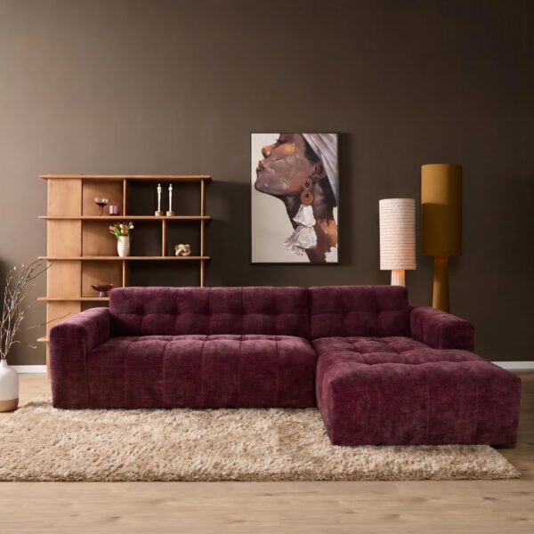MySofa Ruby Loungebank Paars  2,5 zits AL + Lounge R