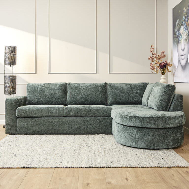 MySofa Alma Hoekbank Groen 2,5 zits+Divan Rechts
