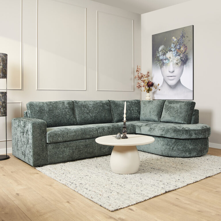 MySofa Alma Hoekbank Groen 2,5 zits+Divan Rechts