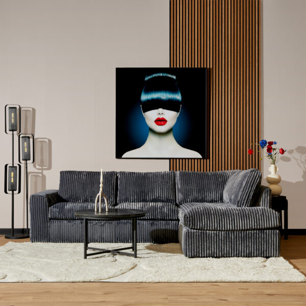 MySofa Teddy Hoekbank Antraciet 2,5 zits+Divan Rechts