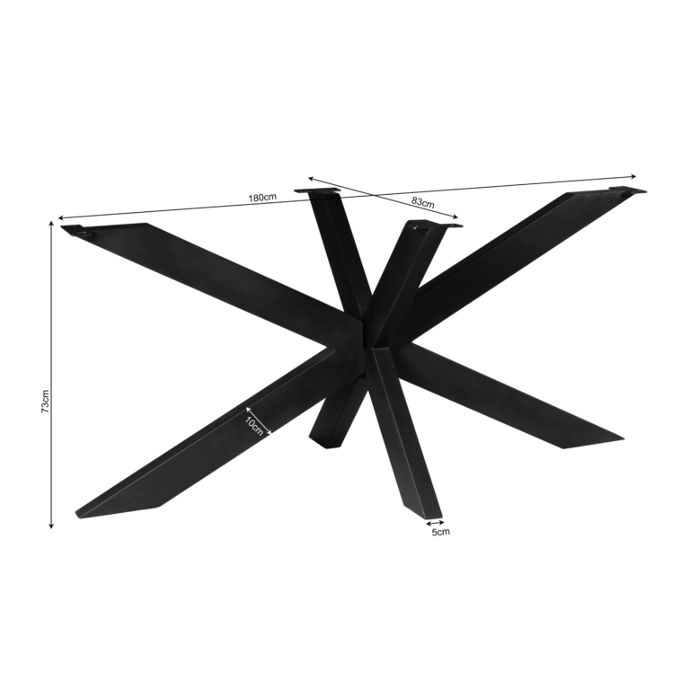 Matrixpoot Zwart Ovaal/rechthoek 160 cm Koker 5x10 cm