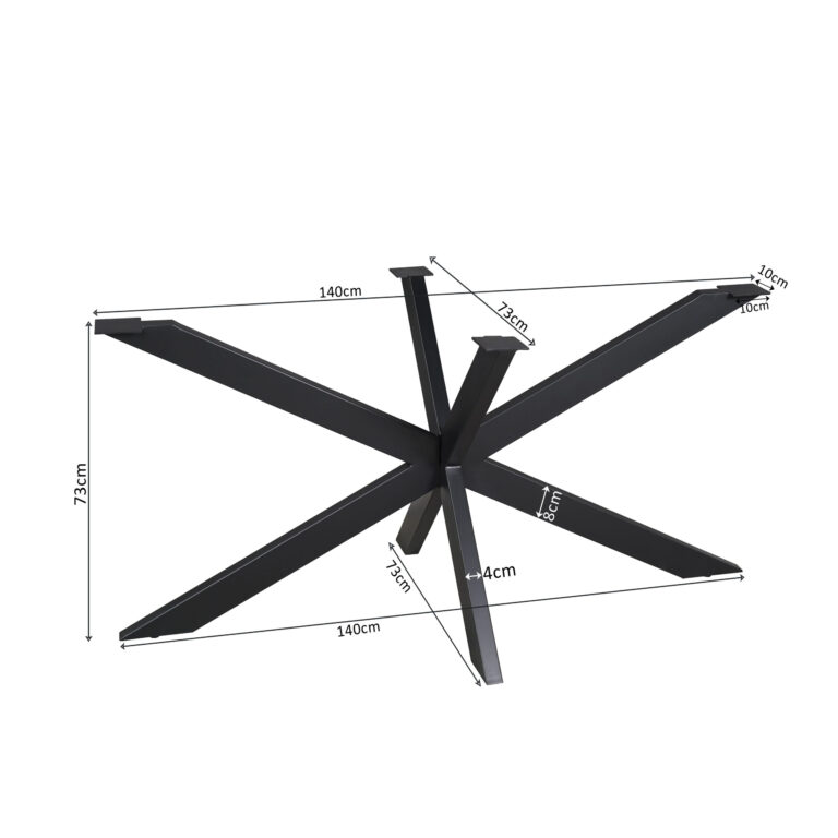 Matrixpoot Zwart Ovaal/Rechthoek 140 cm Koker 4x8 cm
