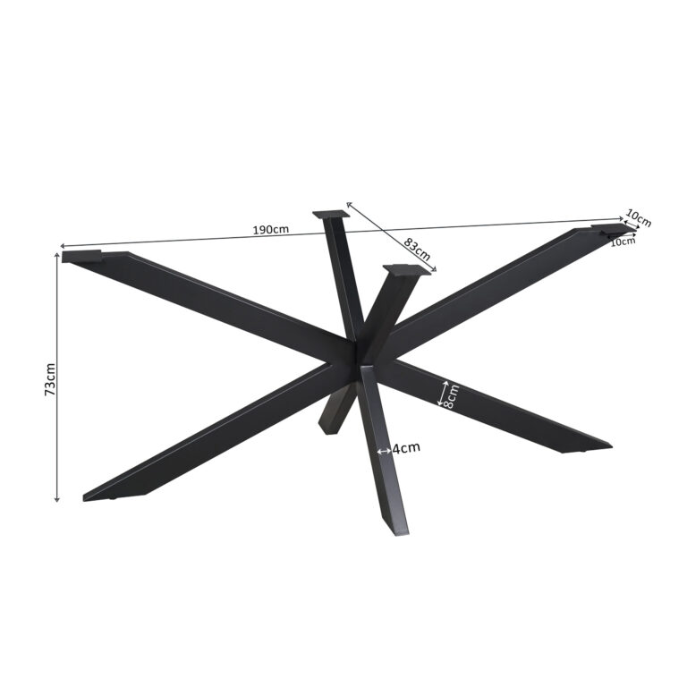 Matrixpoot Zwart Ovaal/Rechthoek 190 cm Koker 4x8 cm