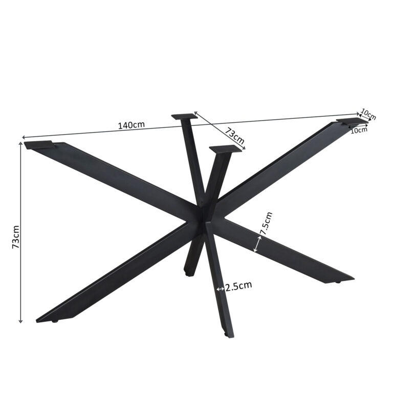 Matrixpoot Zwart Ovaal/Rechthoek 140 cm Koker 2,5x7,5 cm