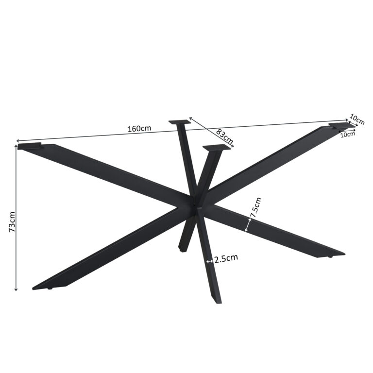 Matrixpoot Zwart Ovaal/Rechthoek 160 cm Koker 2,5x7,5 cm