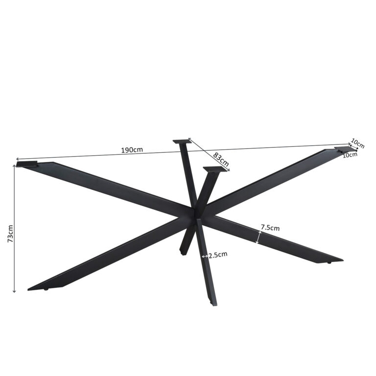 Matrixpoot Zwart Ovaal/Rechthoek 190 cm Koker 2,5x7,5 cm