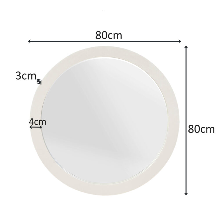 Ronde spiegel Dide Zand Mangohout 80 cm