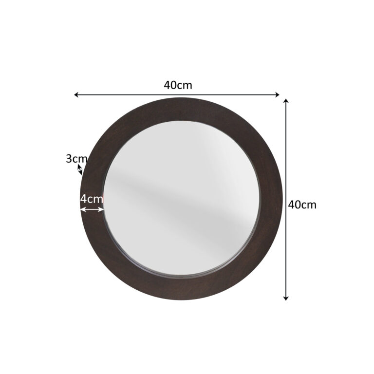 Ronde spiegel Dide Bruin Mangohout 40 cm