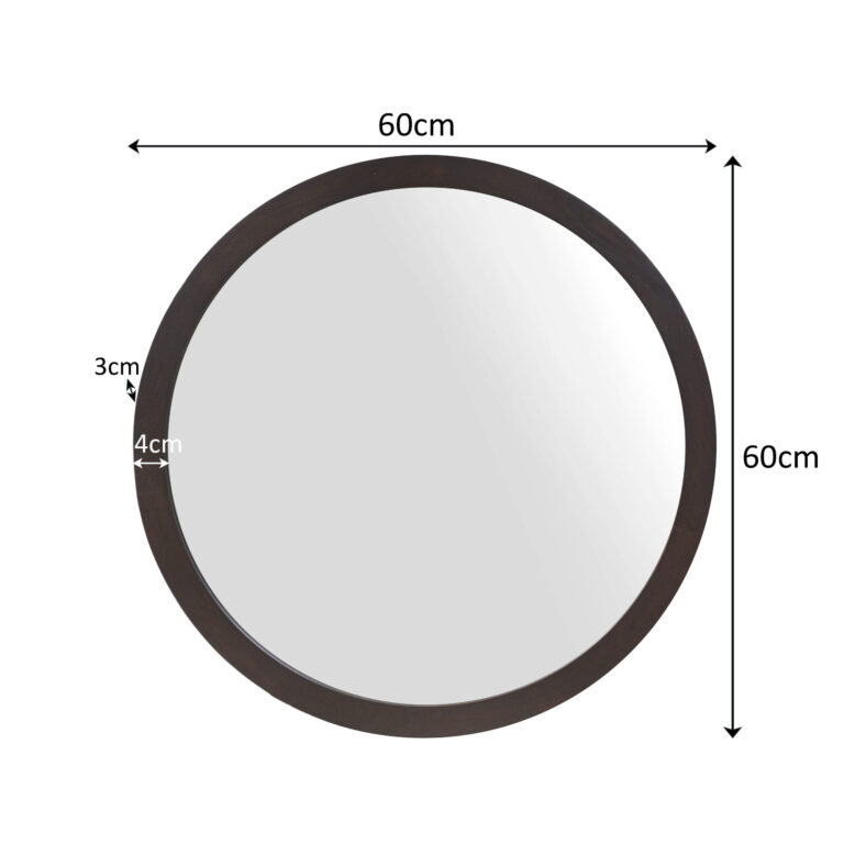 Ronde spiegel Dide Bruin Mangohout 60 cm