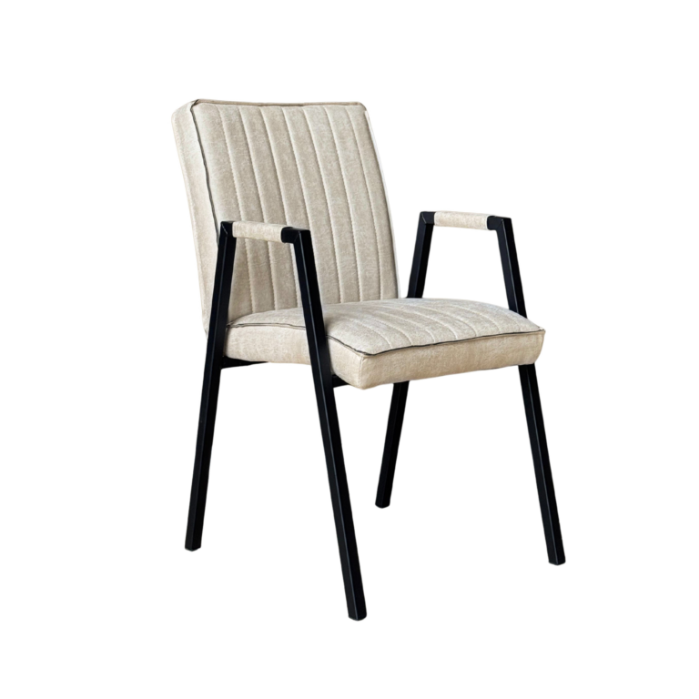 Dining chair Tivoli with armrest Beige