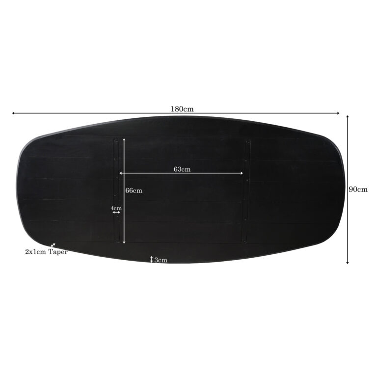 Eiken Blad Ferris Ovaal 280 cm Zwart