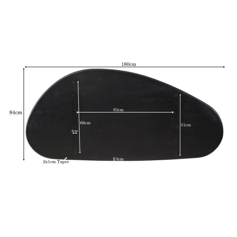 Eiken Blad Cloud 180 cm Zwart