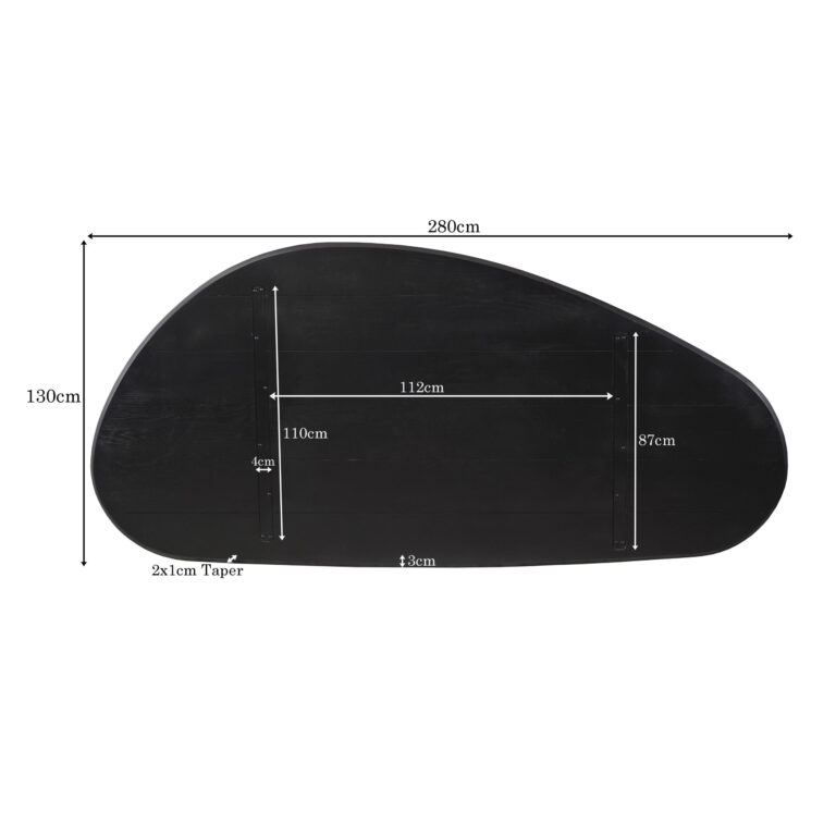 Eiken Blad Ferris Ovaal 280 cm Zwart