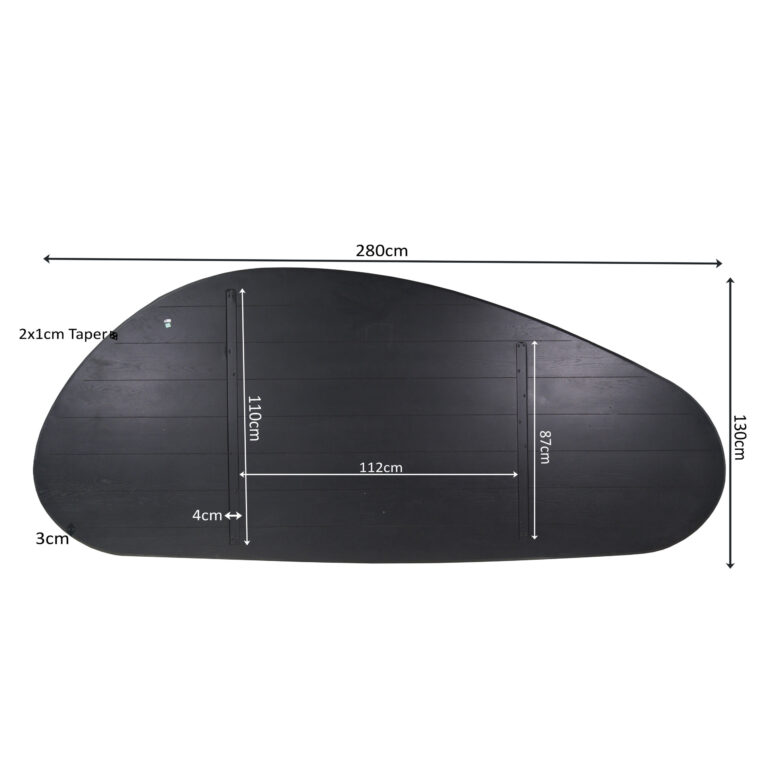 Meşe Tabla Cloud 280 cm Siyah