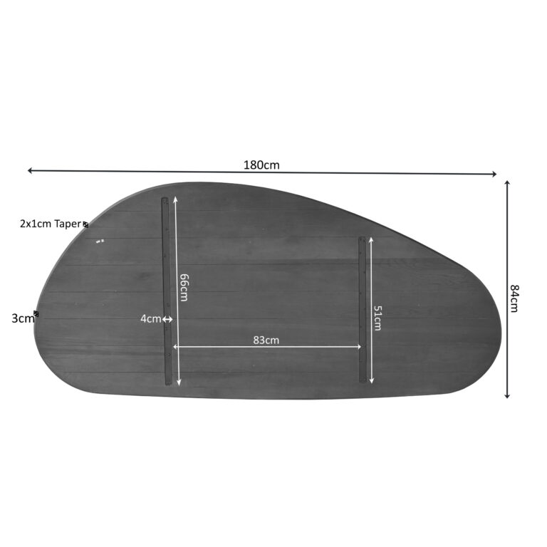 Eichen-Platte Cloud 180 cm Braun