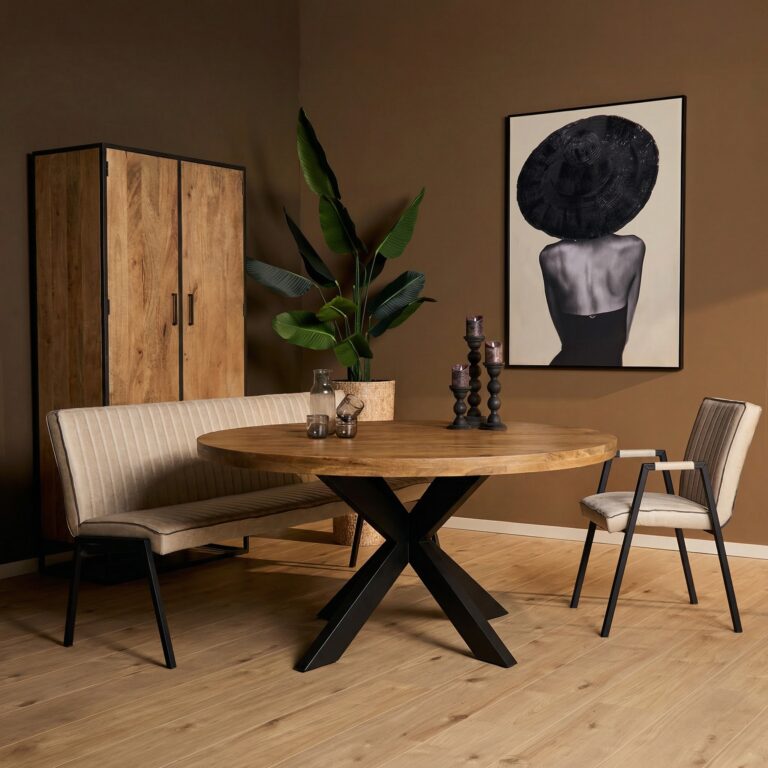 Ronde eettafel Dakota Naturel Mangohout 130 cm