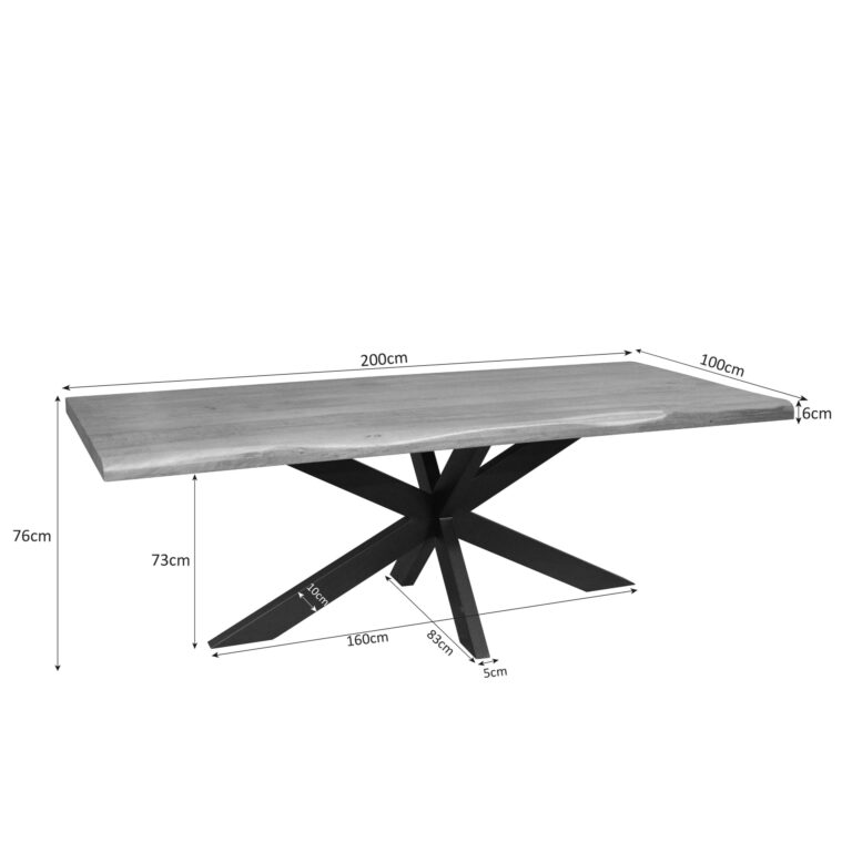 Baumstammtisch Dakota Natur Mangoholz 200 cm
