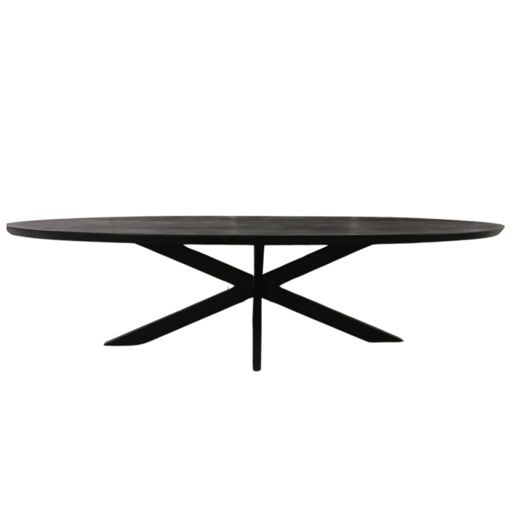 Ovale eettafel Brandy Zwart Mangohout 180 cm