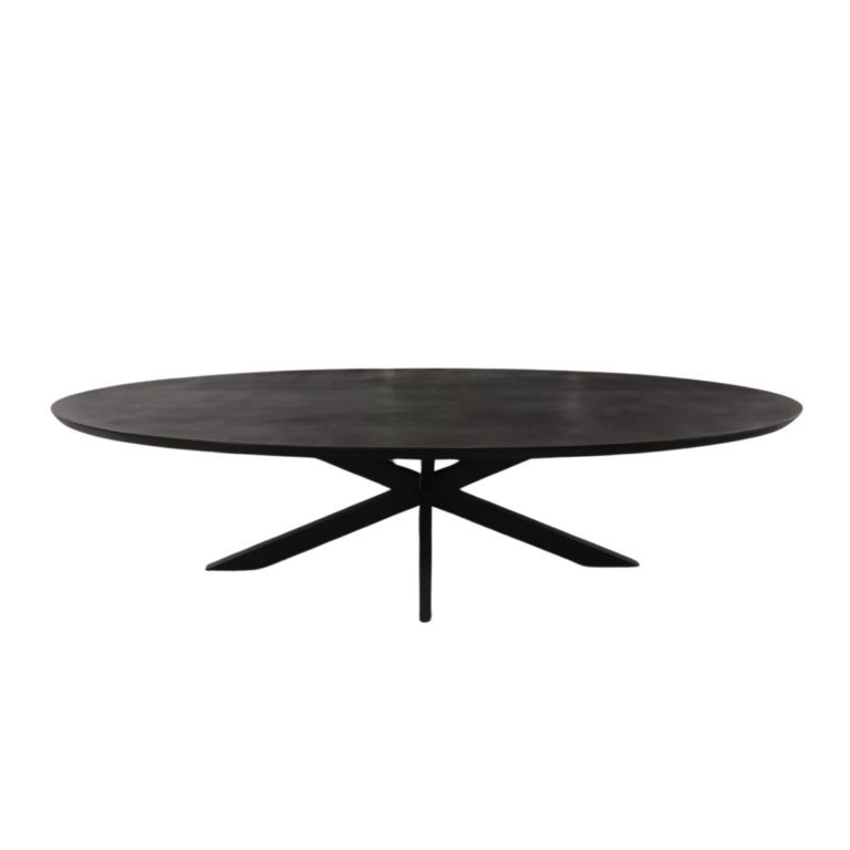 Ovale eettafel Brandy Zwart Mangohout 180 cm