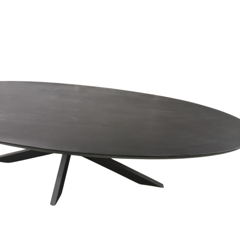 Ovale eettafel Brandy Zwart Mangohout 180 cm