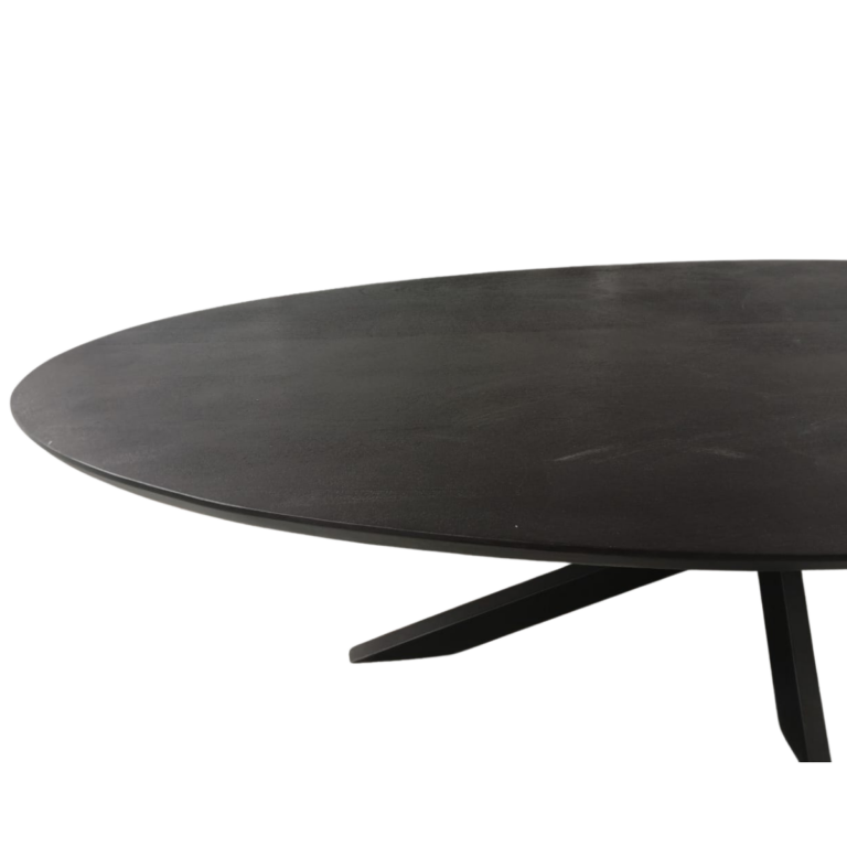 Ovale eettafel Brandy Zwart Mangohout 180 cm