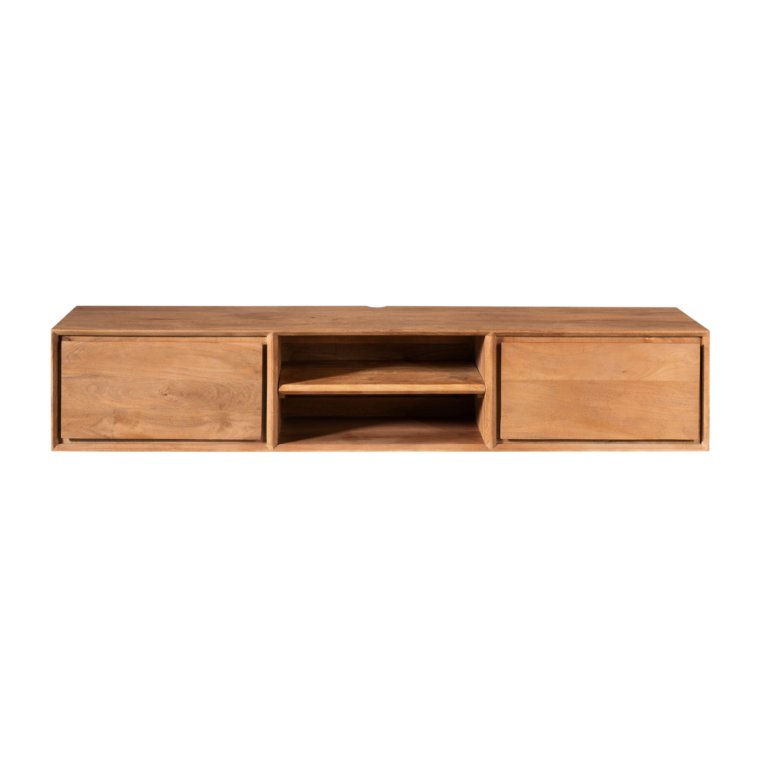 Zwevend tv meubel Ambiance Naturel Mangohout 160 cm