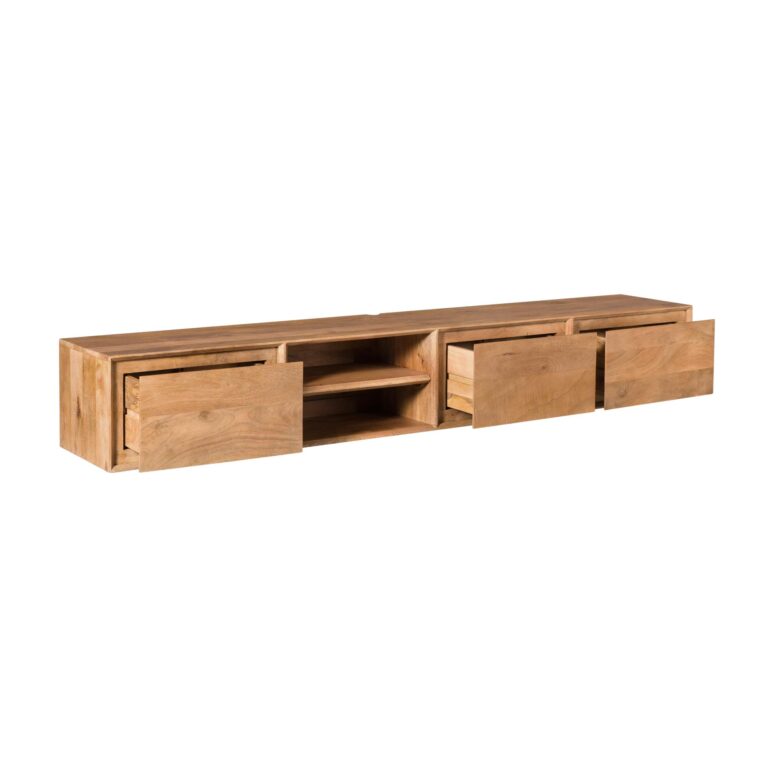 Zwevend tv meubel Ambiance Naturel Mangohout 200 cm
