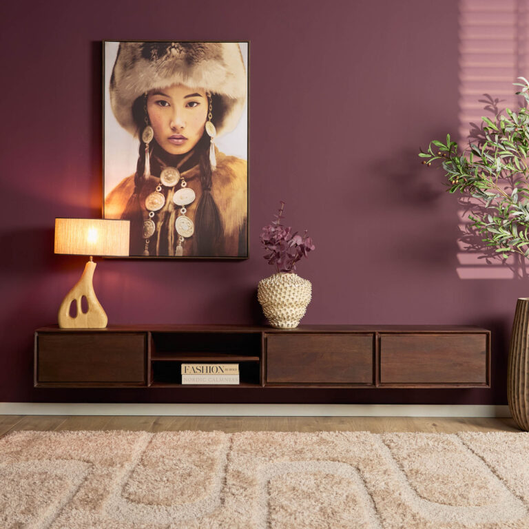 Zwevend tv meubel Ambiance Bruin Mangohout 240 cm