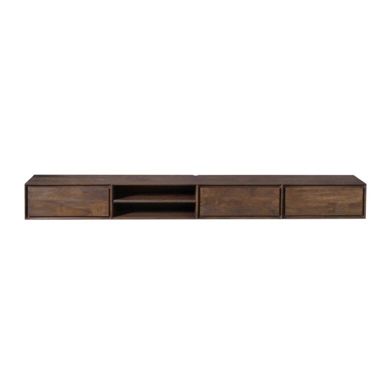 Zwevend tv meubel Ambiance Bruin Mangohout 240 cm