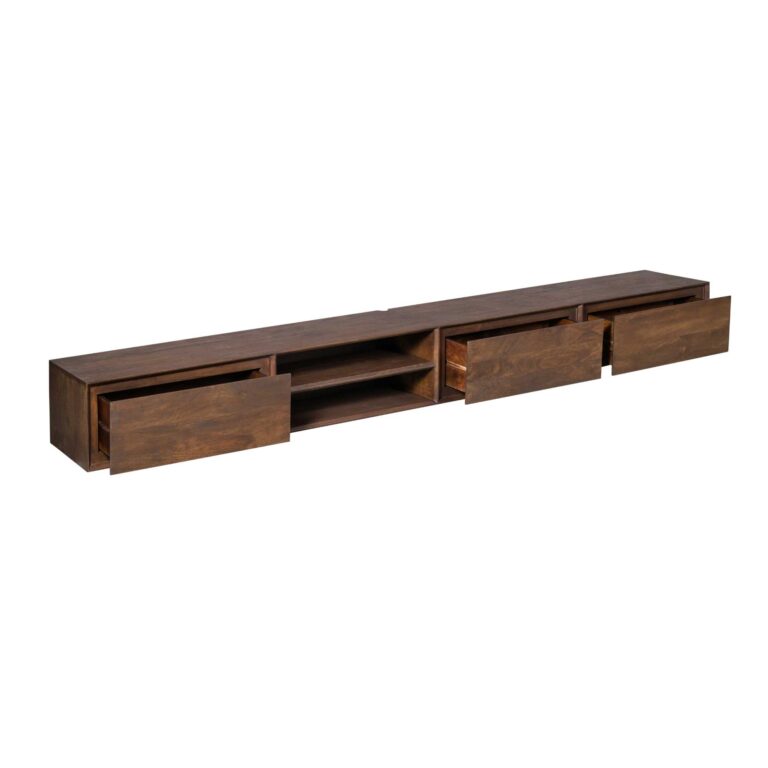 Zwevend tv meubel Ambiance Bruin Mangohout 240 cm