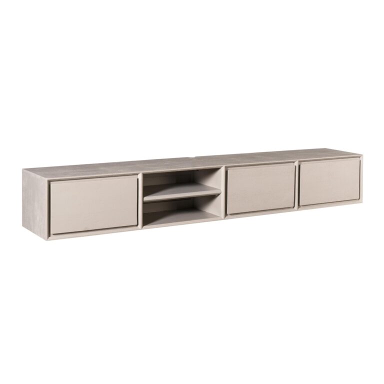 Zwevend tv meubel Ambiance Taupe Mangohout 200 cm