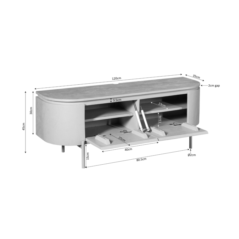 Tv meubel Excellent Naturel Mangohout 120 cm