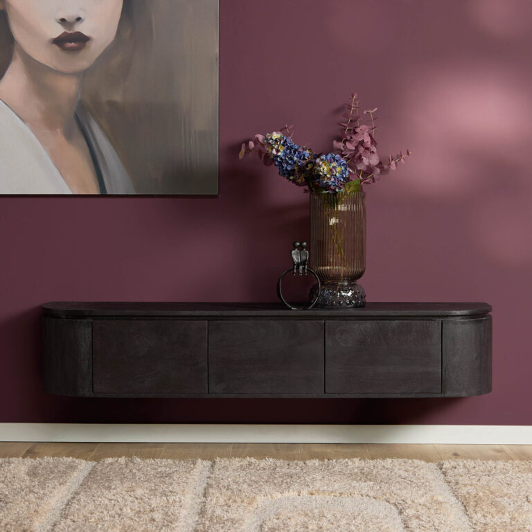Tv meubel Excellent Zwart Mangohout 160 cm