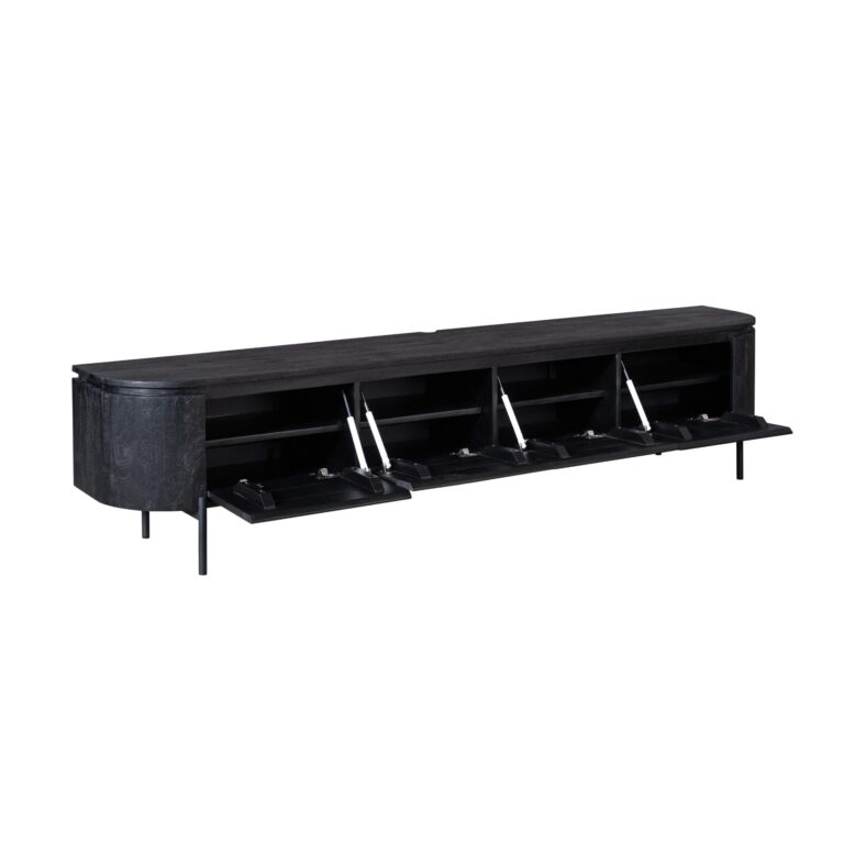 Tv meubel Excellent Zwart Mangohout 200 cm