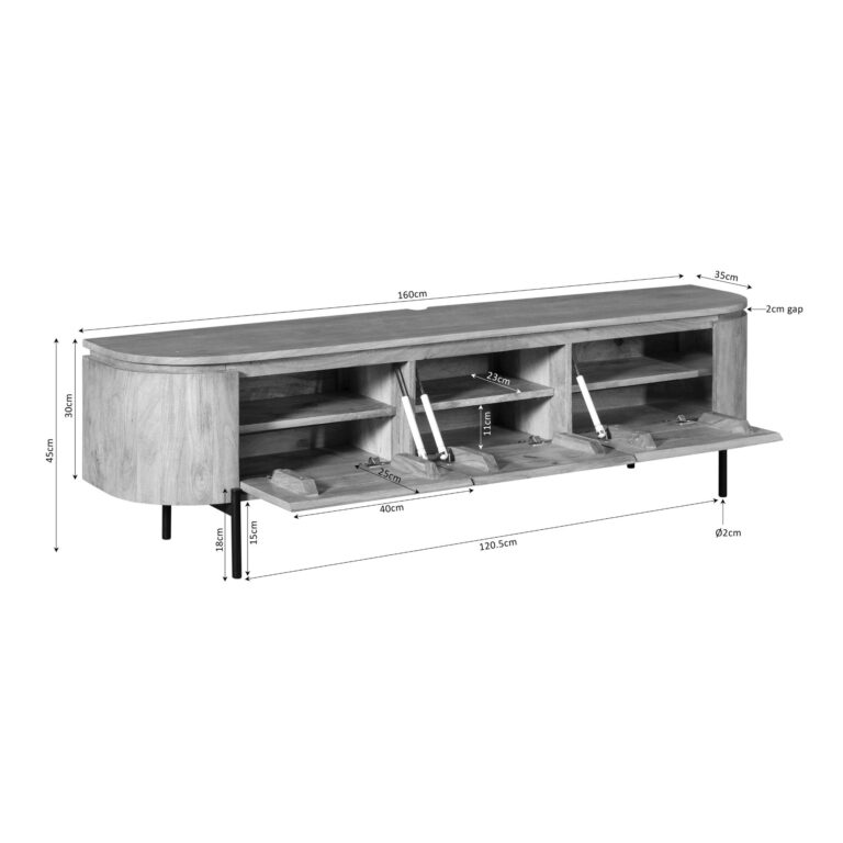 Tv meubel Excellent Bruin Mangohout 160 cm