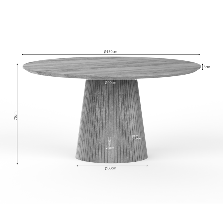 Ronde eettafel Solana Naturel Mangohout 150 cm