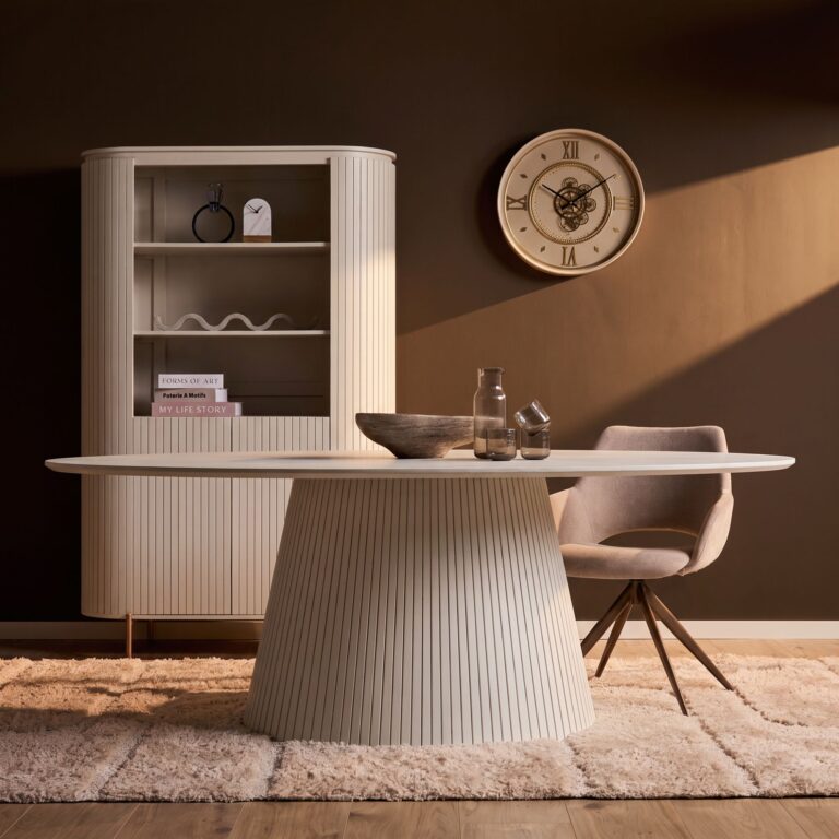 Ovale eettafel Solana Zand Mangohout 210 cm