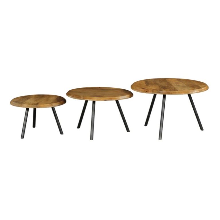 Ronde salontafel set Ohio Naturel Mangohout 70 cm