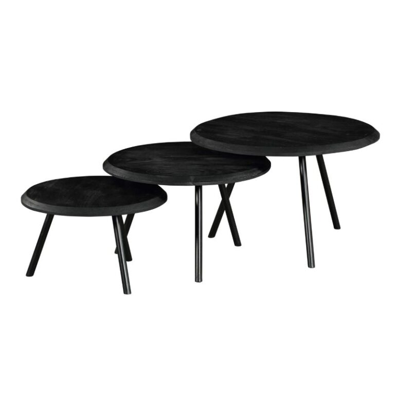 Salontafel set Ohio Zwart Mangohout 70 cm