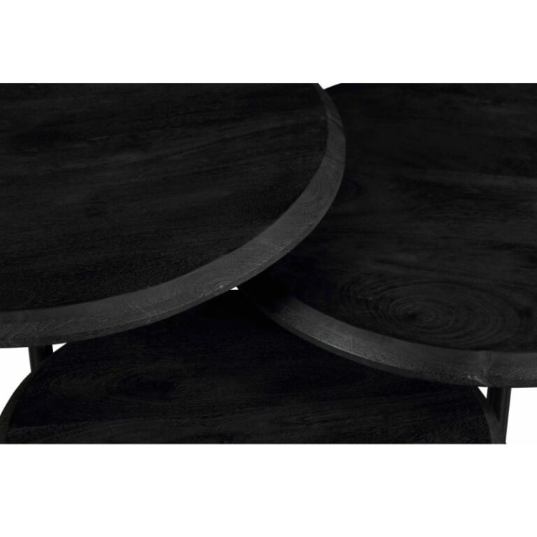 Salontafel set Ohio Zwart Mangohout 70 cm