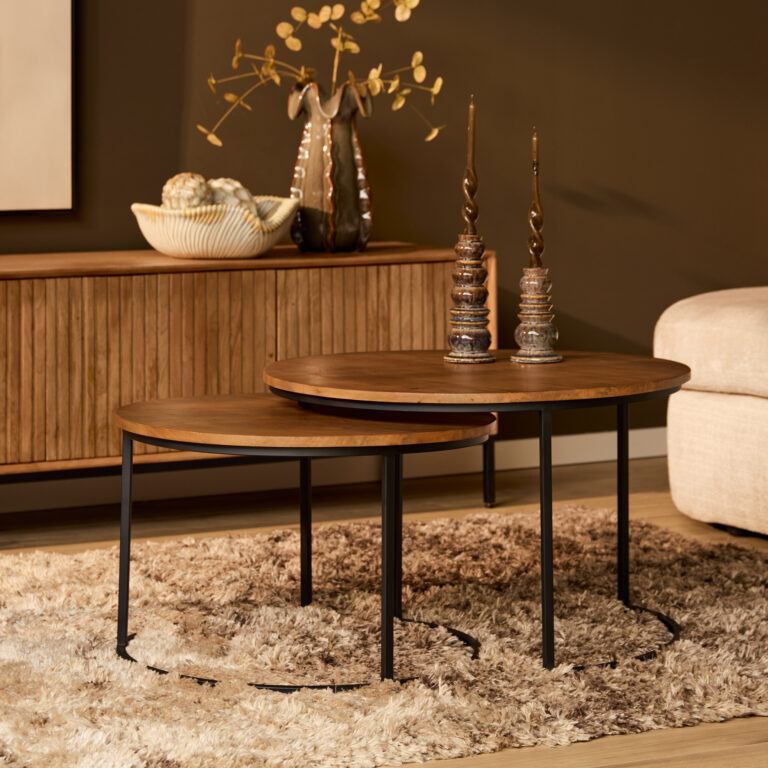Salontafel set Madison Naturel Mangohout 70 cm