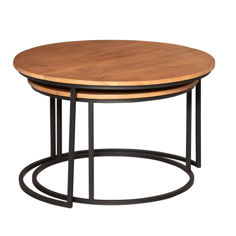 Salontafel set Madison Naturel Mangohout 70 cm