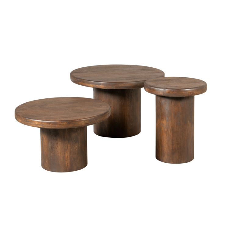 Ensemble de tables basses Maya Marron Bois de manguier 70 cm