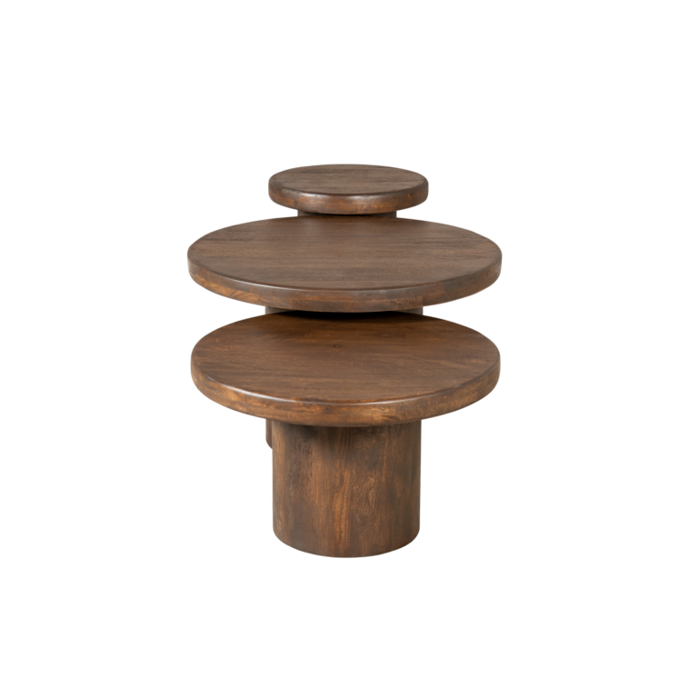 Ensemble de tables basses Maya Marron Bois de manguier 70 cm
