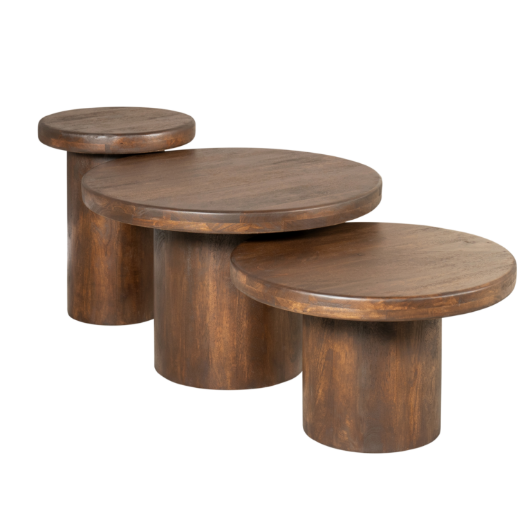 Ensemble de tables basses Maya Marron Bois de manguier 70 cm