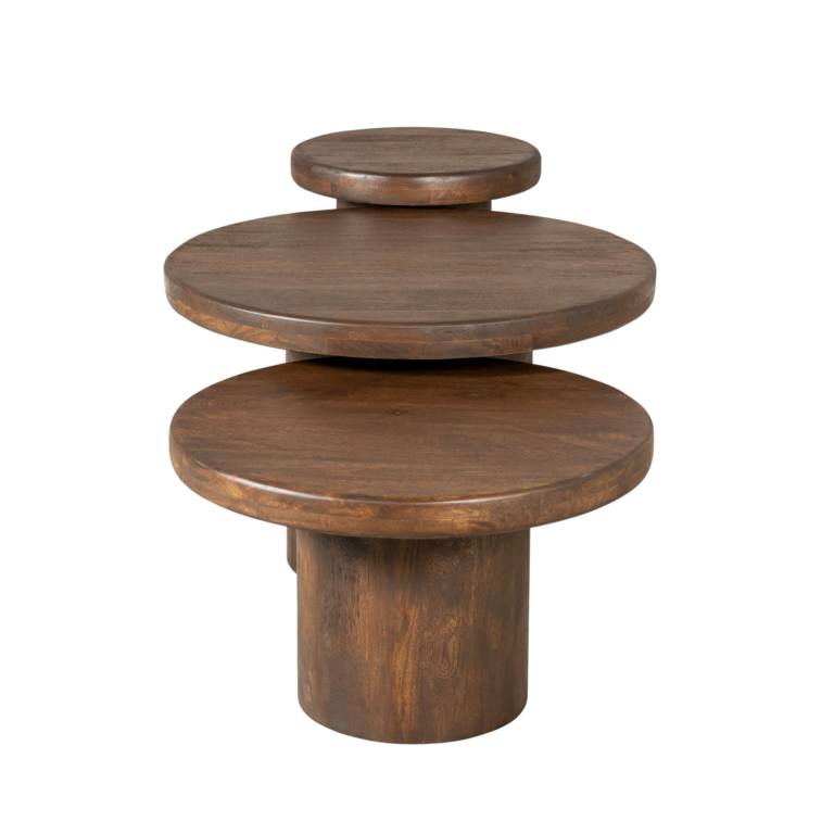 Ensemble de tables basses Maya Marron Bois de manguier 70 cm