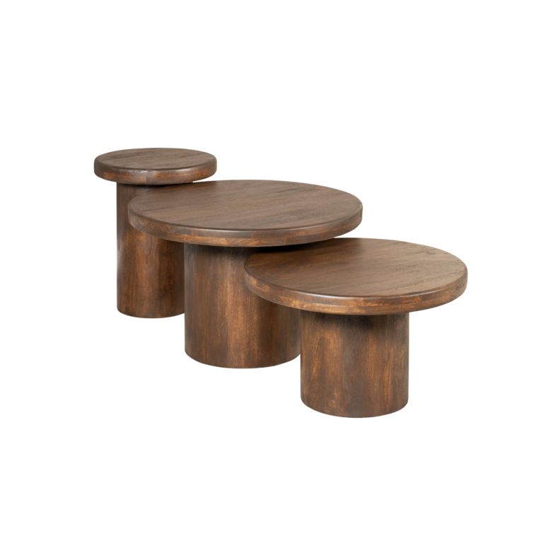 Ensemble de tables basses Maya Marron Bois de manguier 70 cm
