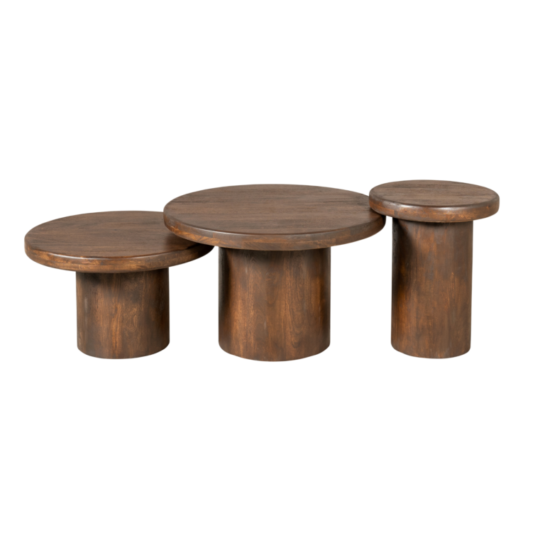 Ensemble de tables basses Maya Marron Bois de manguier 70 cm